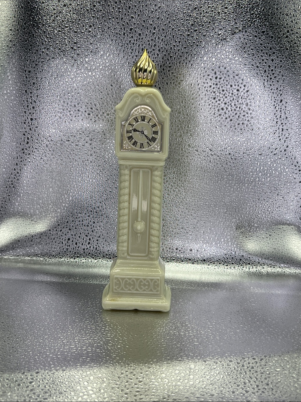 Avon Cream Ceramic Grandfather Clock with Gold Top